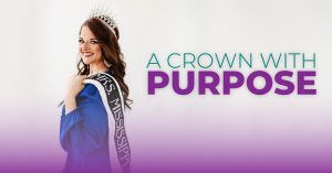 Woman with crown and sash for Mrs. Mississippi Plus America